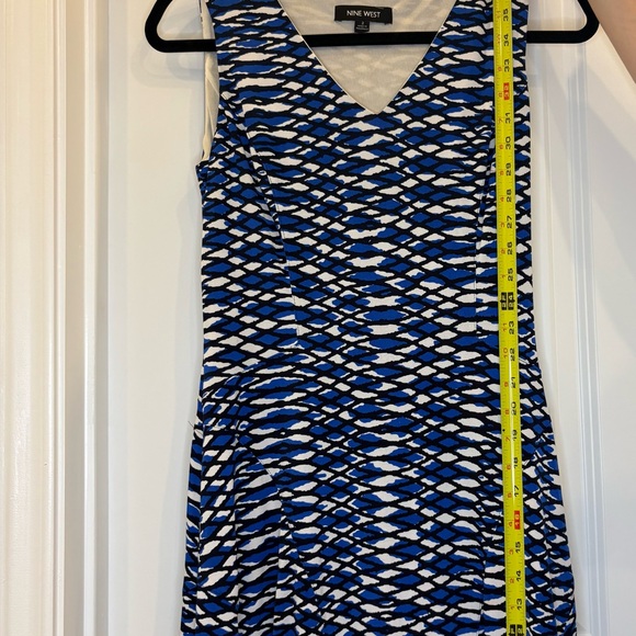 Nine West Navy and White Geometric Midi Dress - Picture 5 of 6